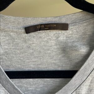Louis Vuitton Men's V-Neck T-Shirt in Light Gray